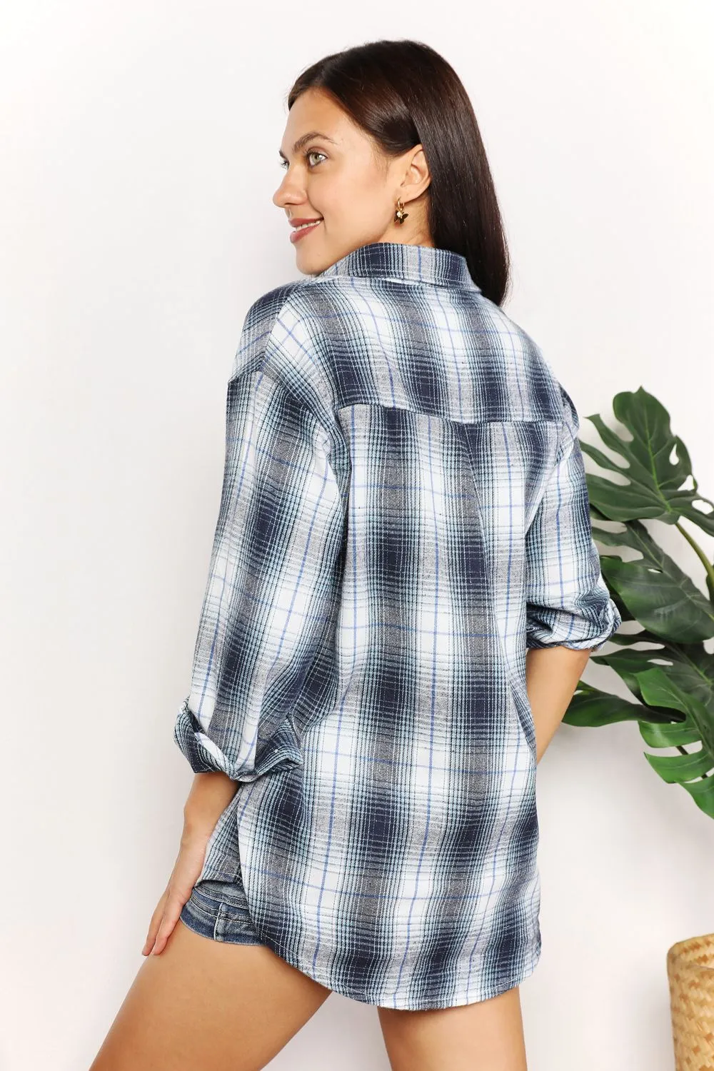Plaid Dropped Shoulder Shirt, image 26