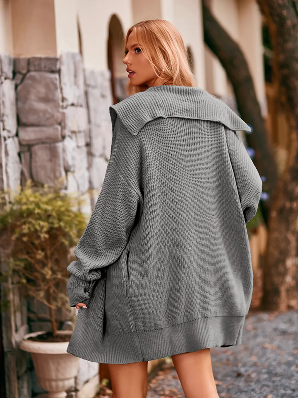 Dropped Shoulder Long Sleeve Cardigan, image 14