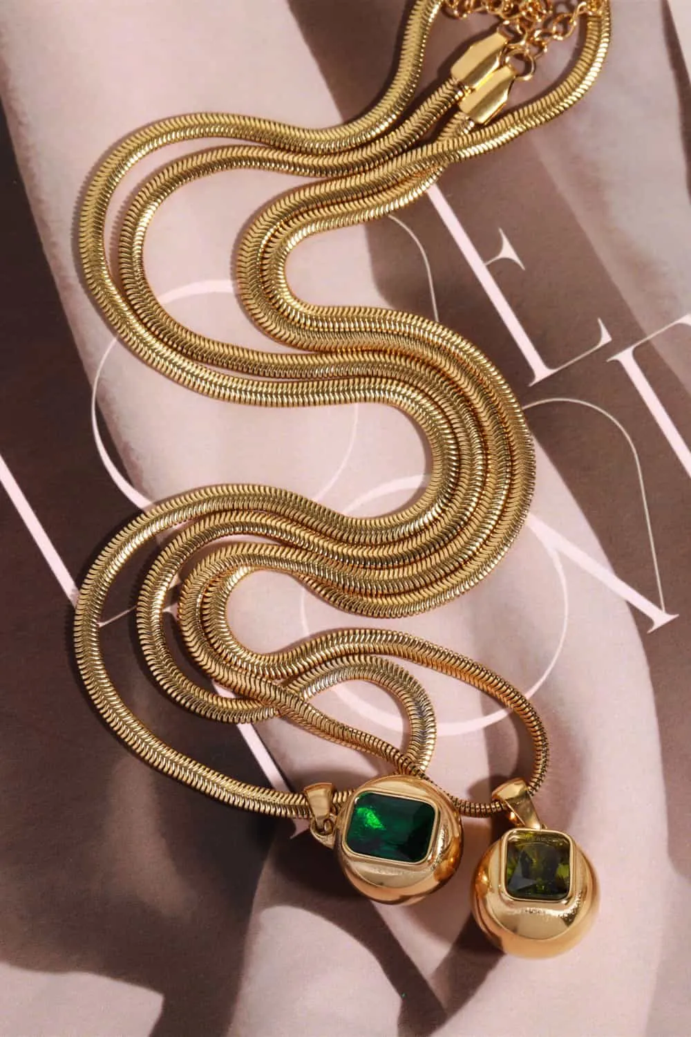 Zircon 18K Gold-Plated Geometrical Shape Pendant Necklace, image 7