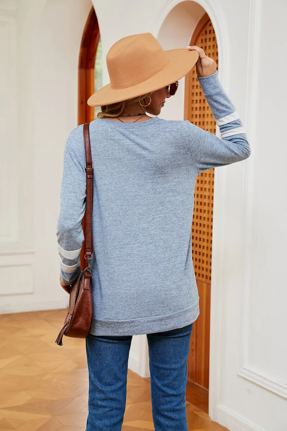 V-Neck Long Sleeve T-Shirt, image 18