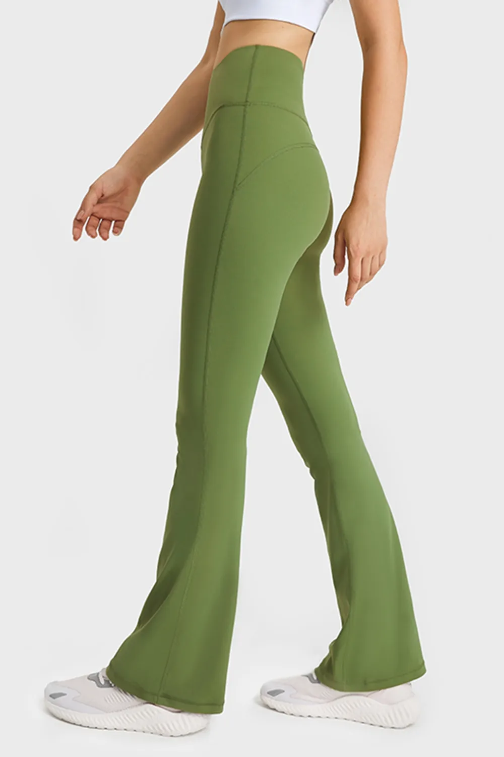 Elastic Waist Flare Yoga Pants, image 12