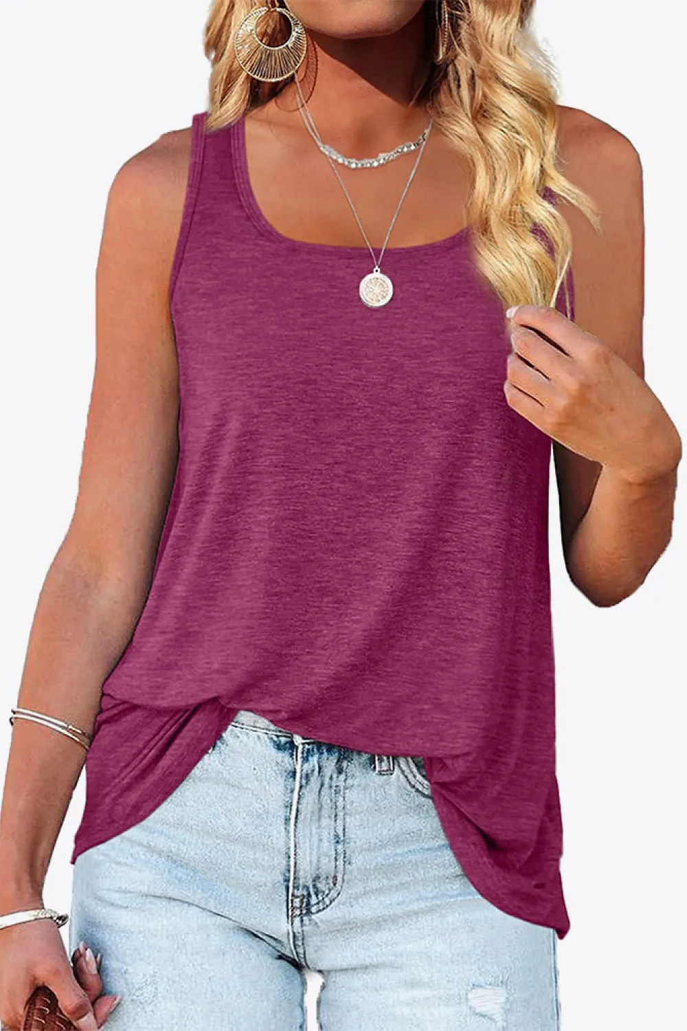Curved Hem Square Neck Tank, image 23