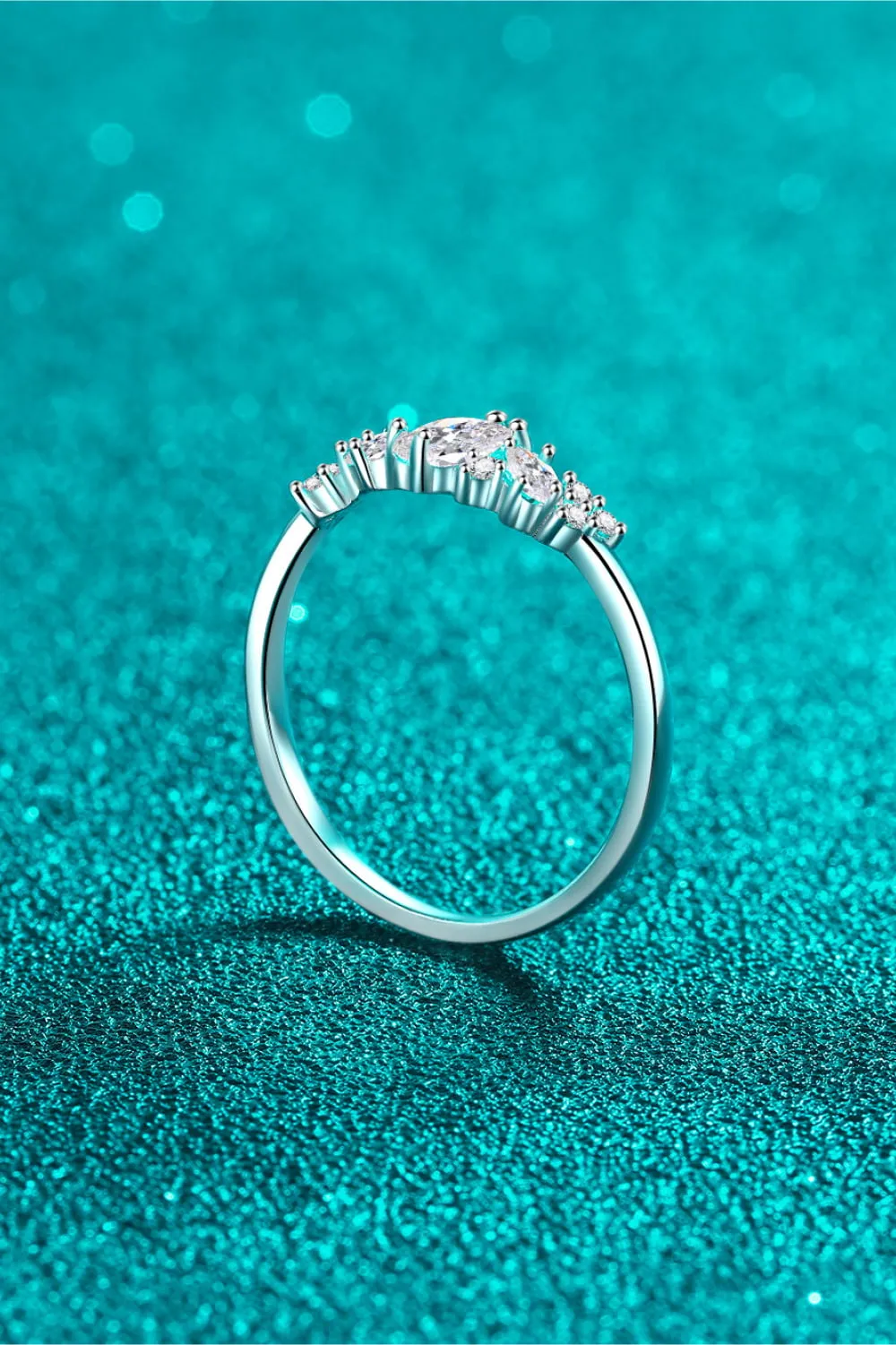 Moissanite Rhodium-Plated Ring, image 5