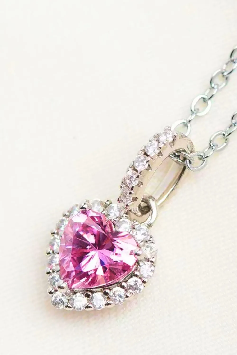 1 Carat Moissanite Heart Pendant Necklace, image 5