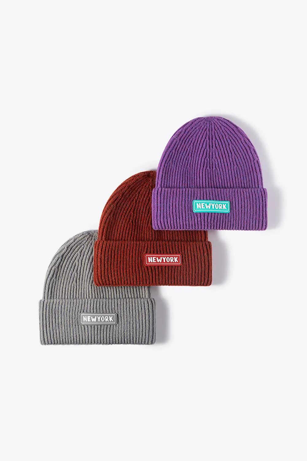 NEWYORK Patch Rib-Knit Cuffed Beanie, image 28