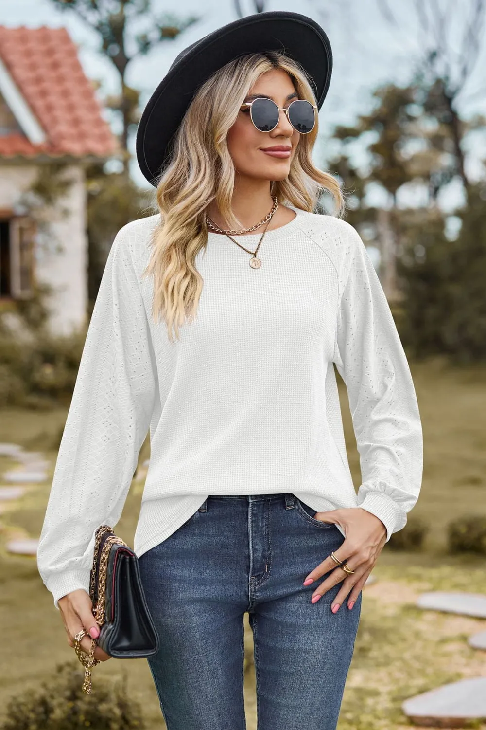 Round Neck Raglan Sleeve Sweatshirt, image 13