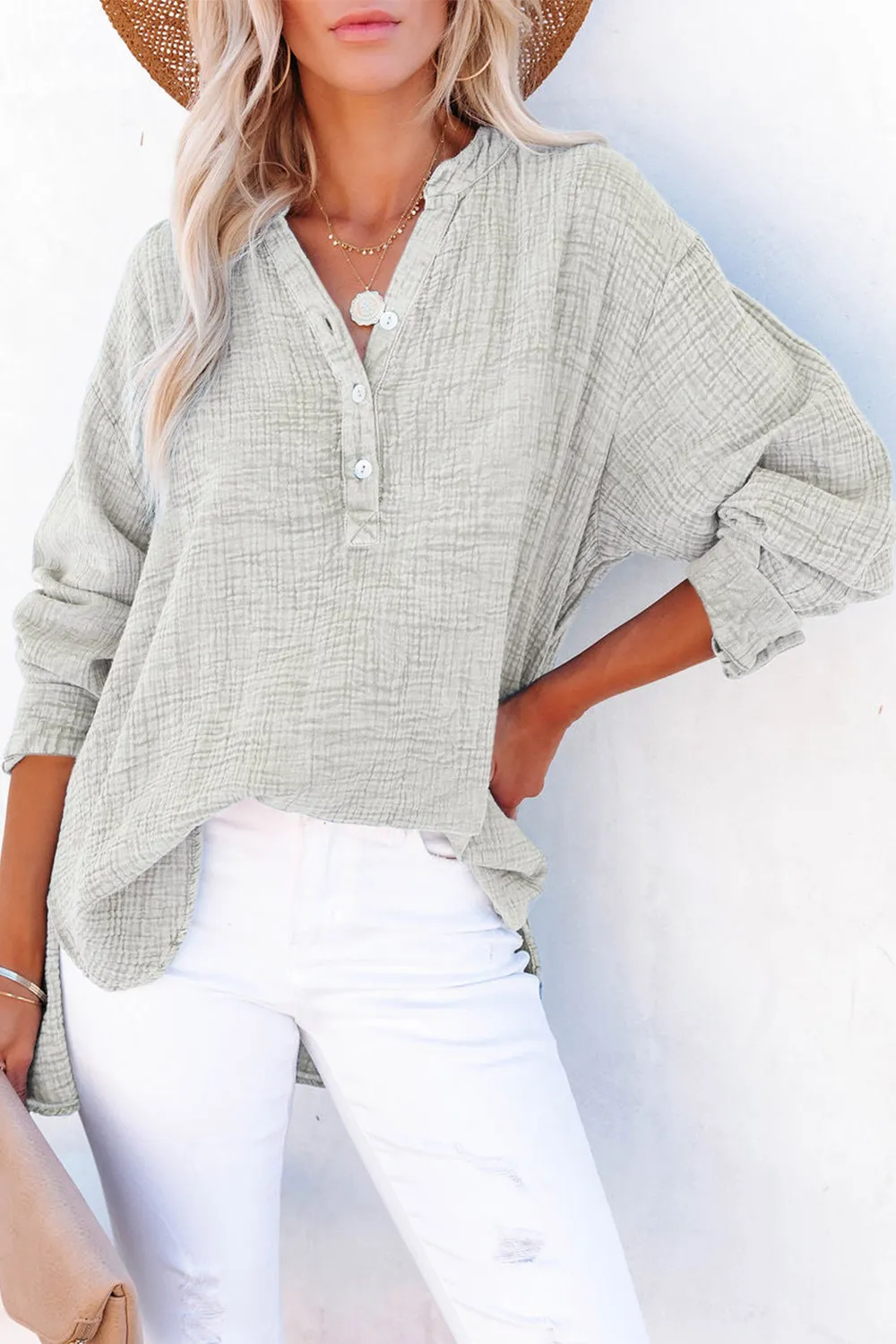 Buttoned Long Sleeve Blouse, image 16