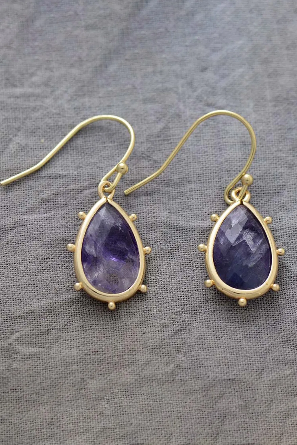 Natural Stone Teardrop Earrings, image 3