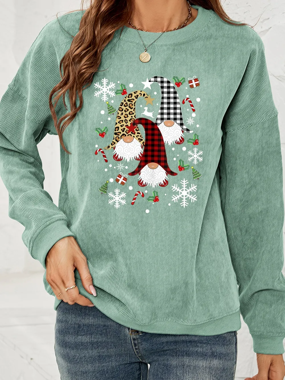Faceless Gnome Graphic Drop Shoulder Sweatshirt, image 11