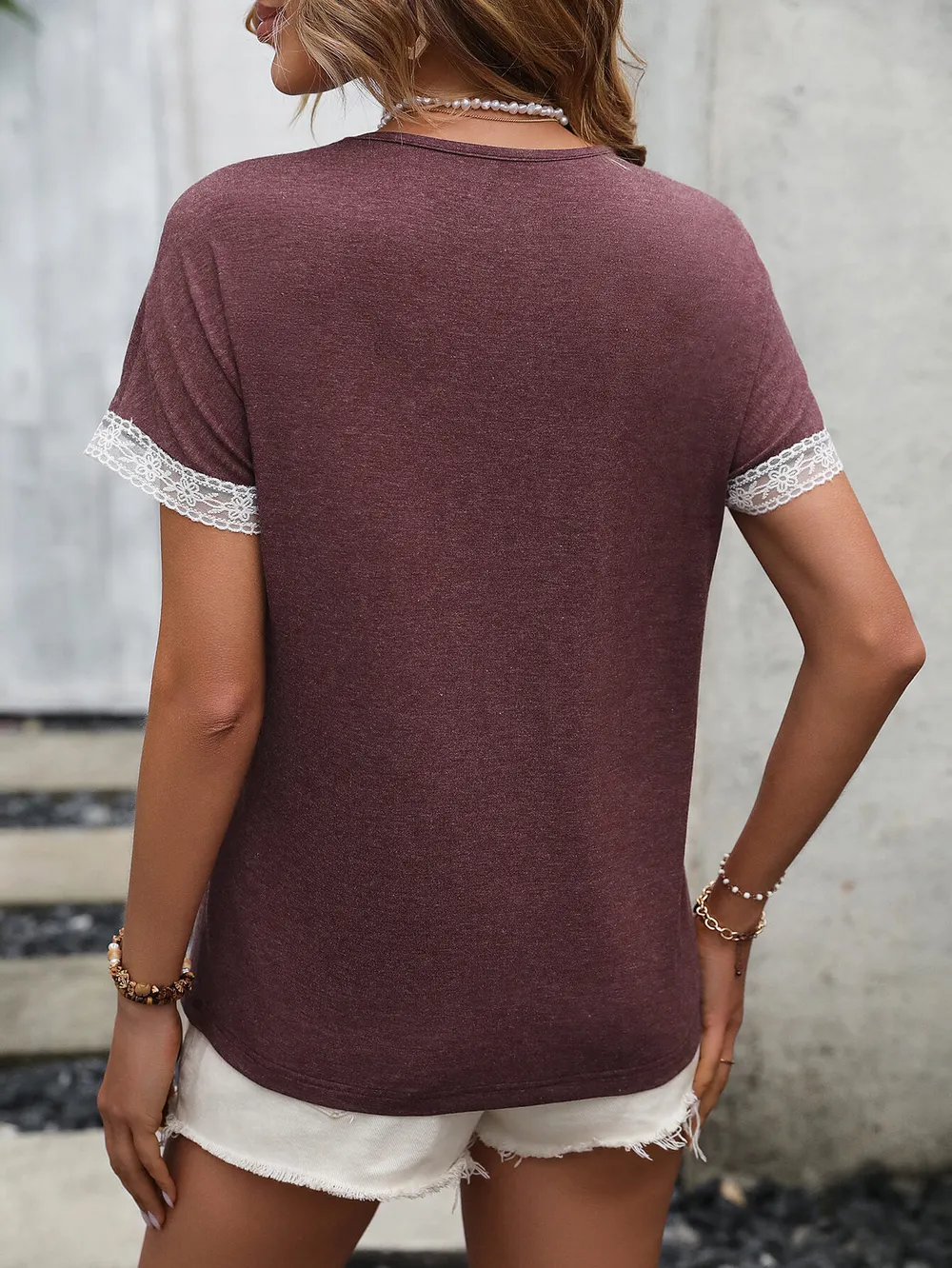 Contrast Round Neck Short Sleeve Tee, image 10