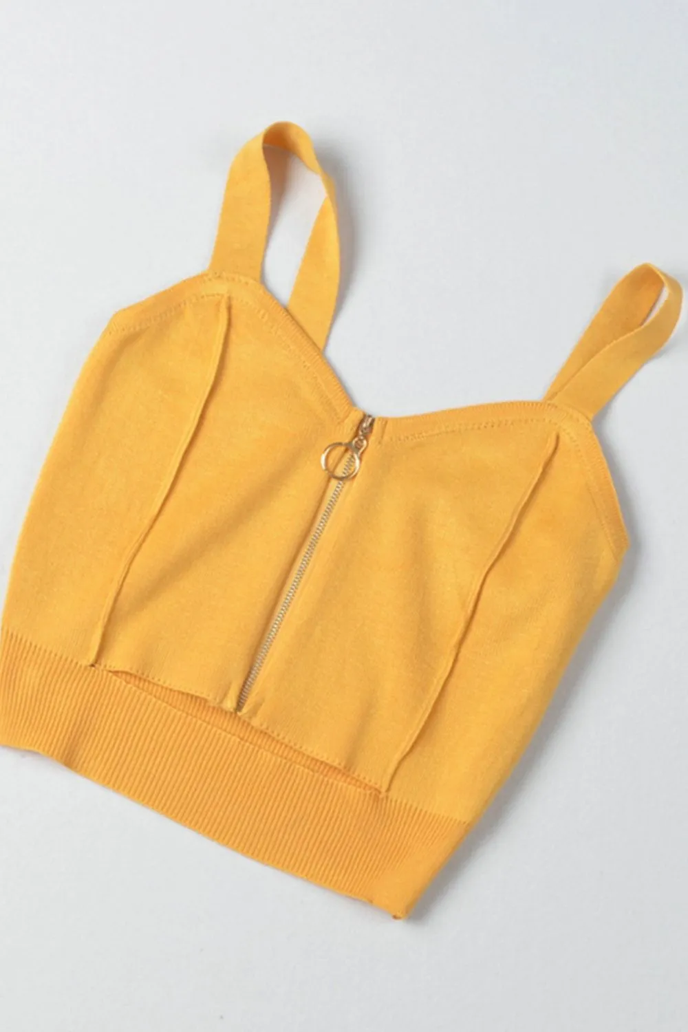 Zip-Up Cutout Sleeveless Knit Top, image 13