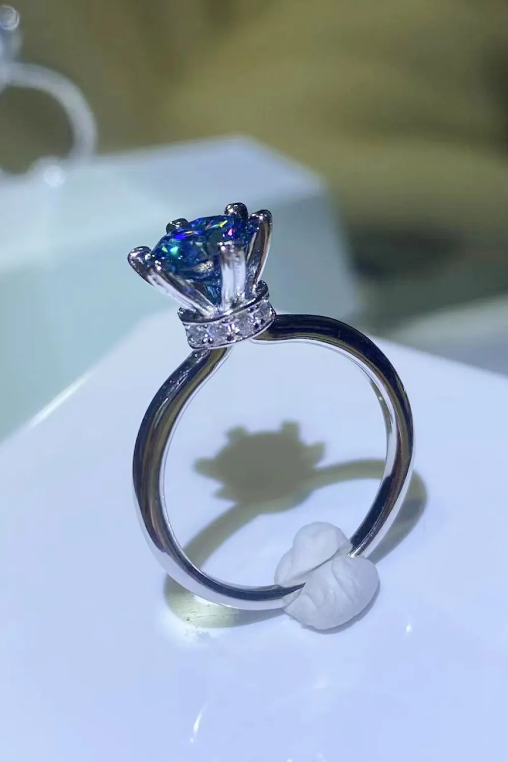 1 Carat Moissanite 6-Prong Solitaire Ring, image 2