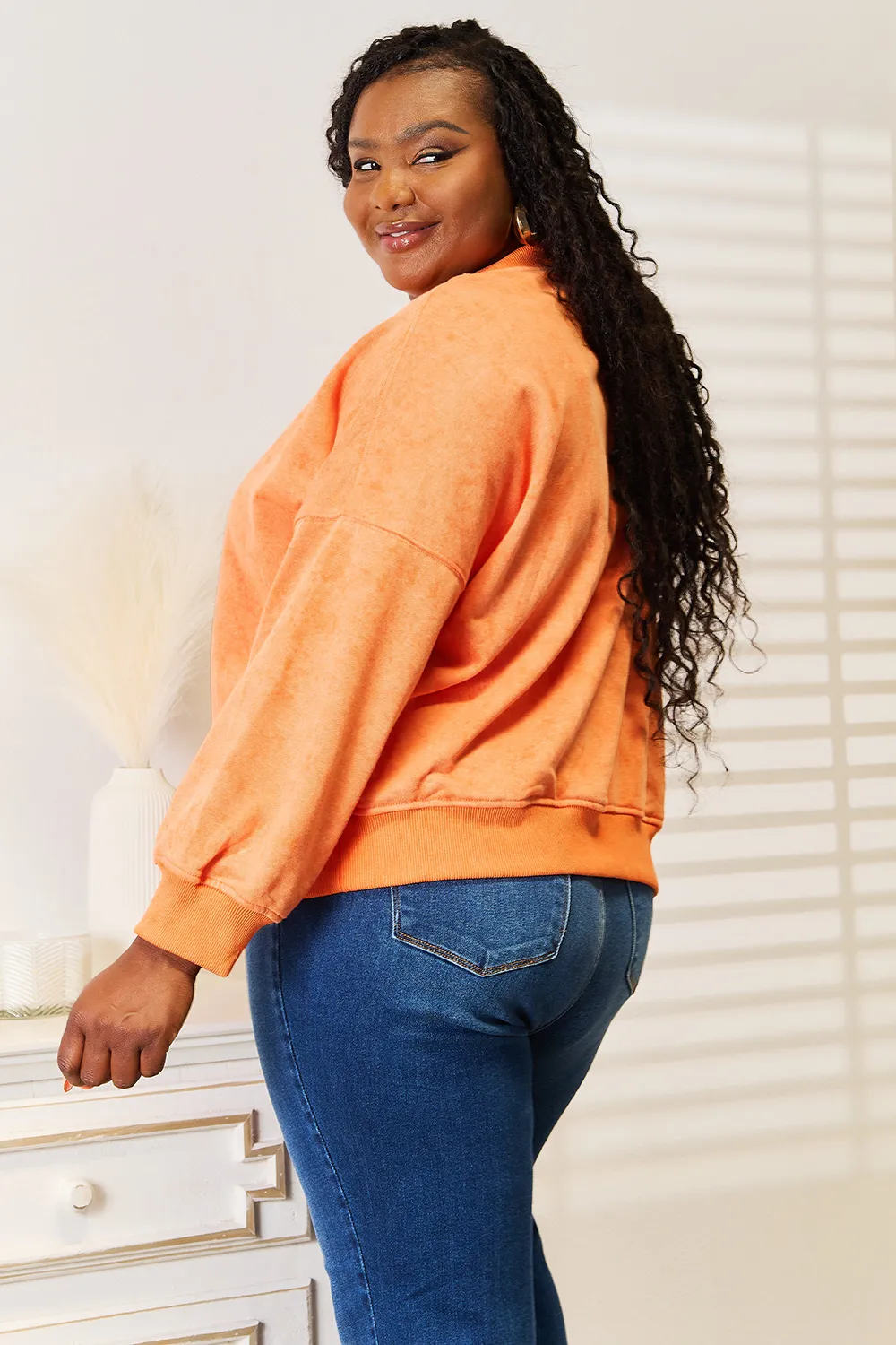 Round Neck Dropped Shoulder Sweatshirt, image 4