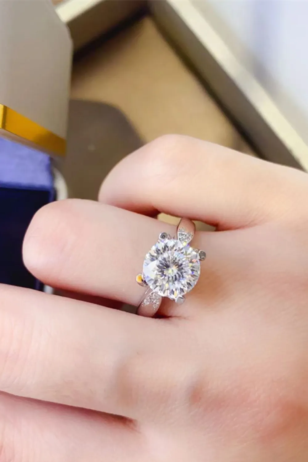 2 Carat Moissanite 925 Sterling Silver Ring, image 2