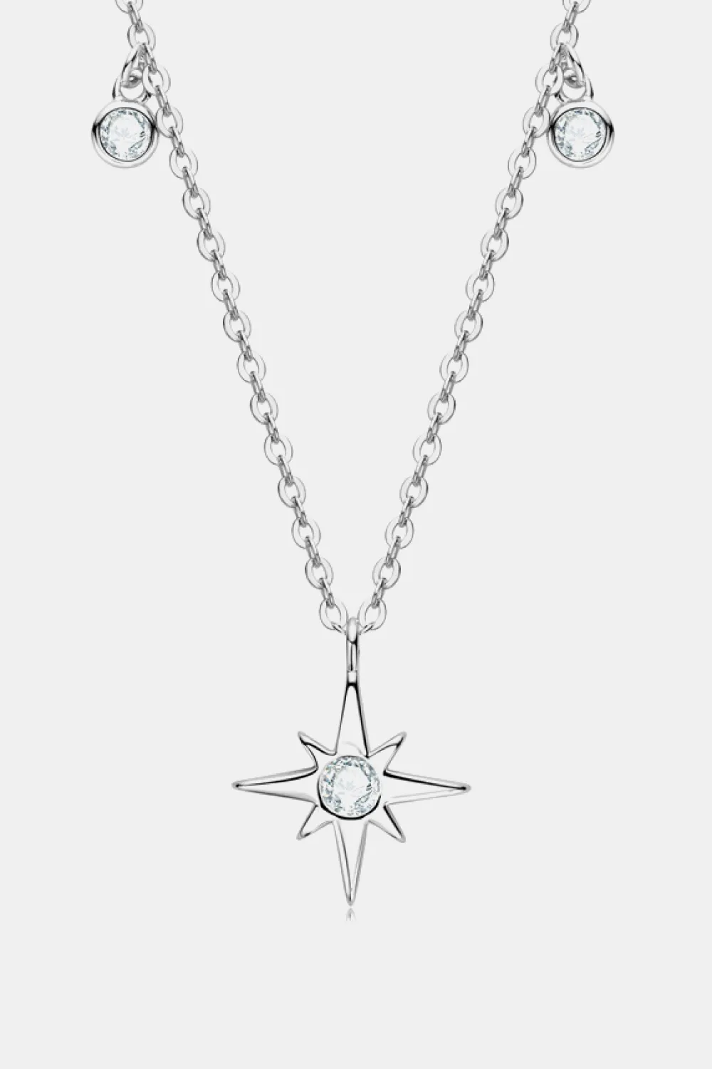 Moissanite North Star Pendant 925 Sterling Silver Necklace, image 6