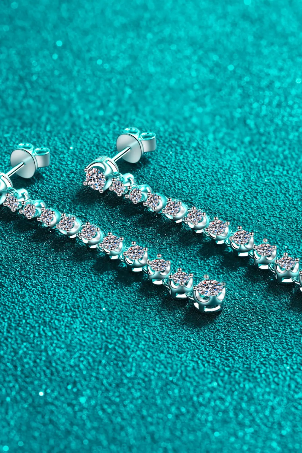 1.18 Carat Moissanite Long Earrings, image 7