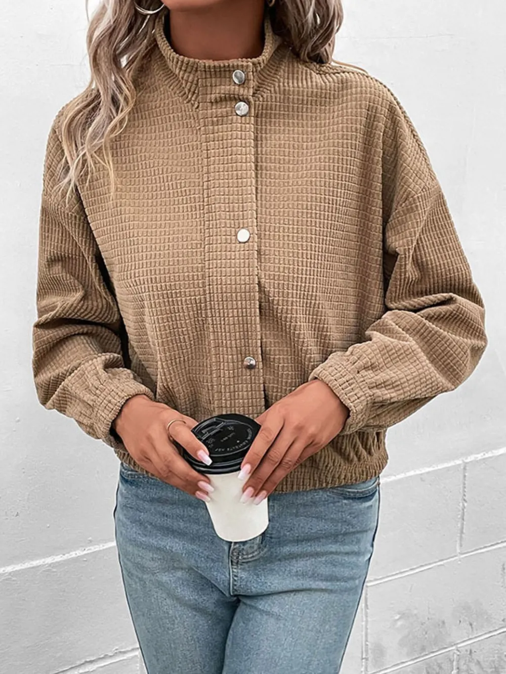 Long Sleeve Dropped Shoulder Jacket, image 3