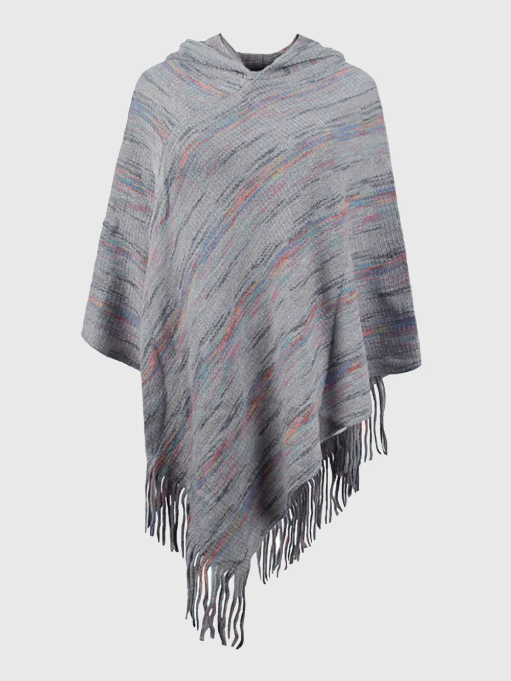 Fringe Hem Hooded Poncho, image 11