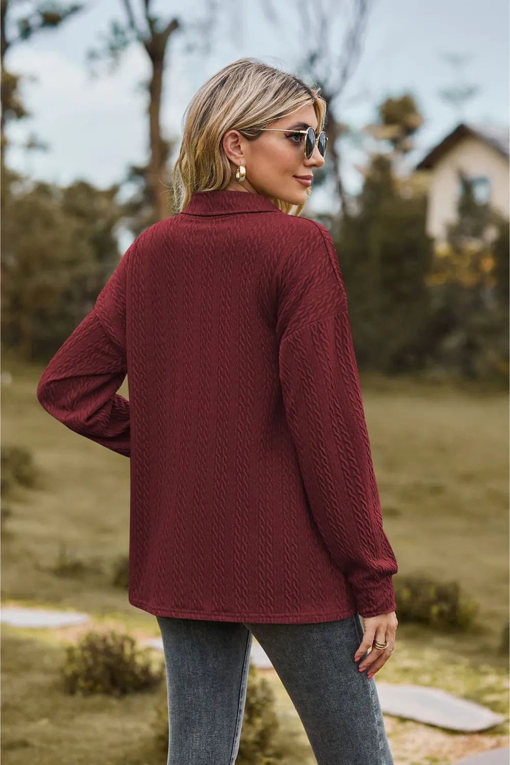 Collared Neck Long Sleeve Blouse, image 19
