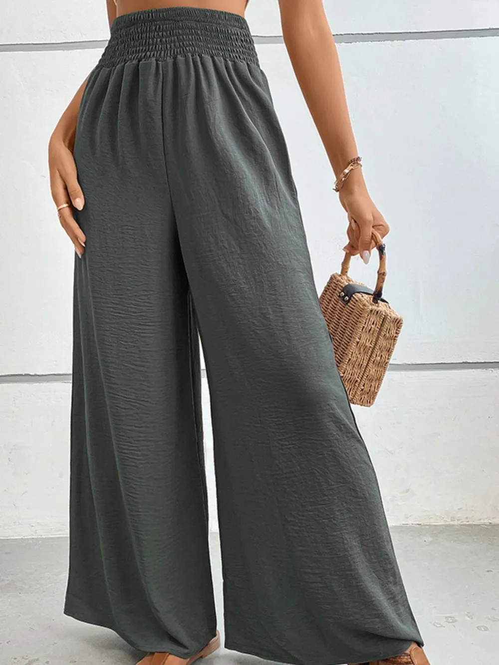 Wide Waistband Relax Fit Long Pants, image 18