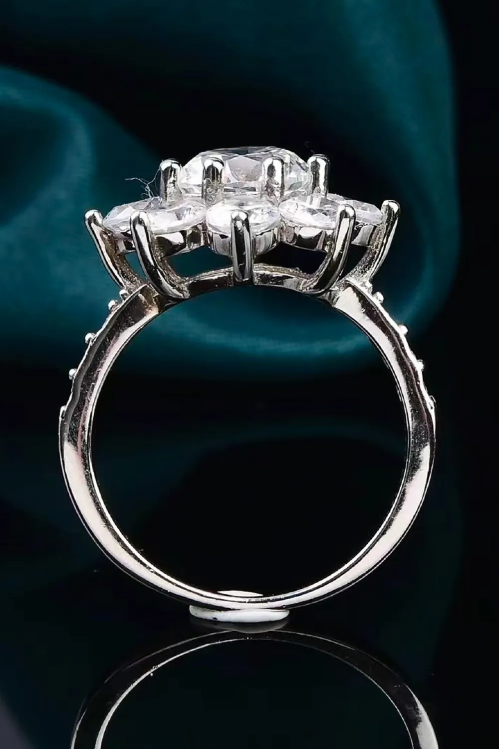 1 Carat Moissanite Flower Ring, image 6