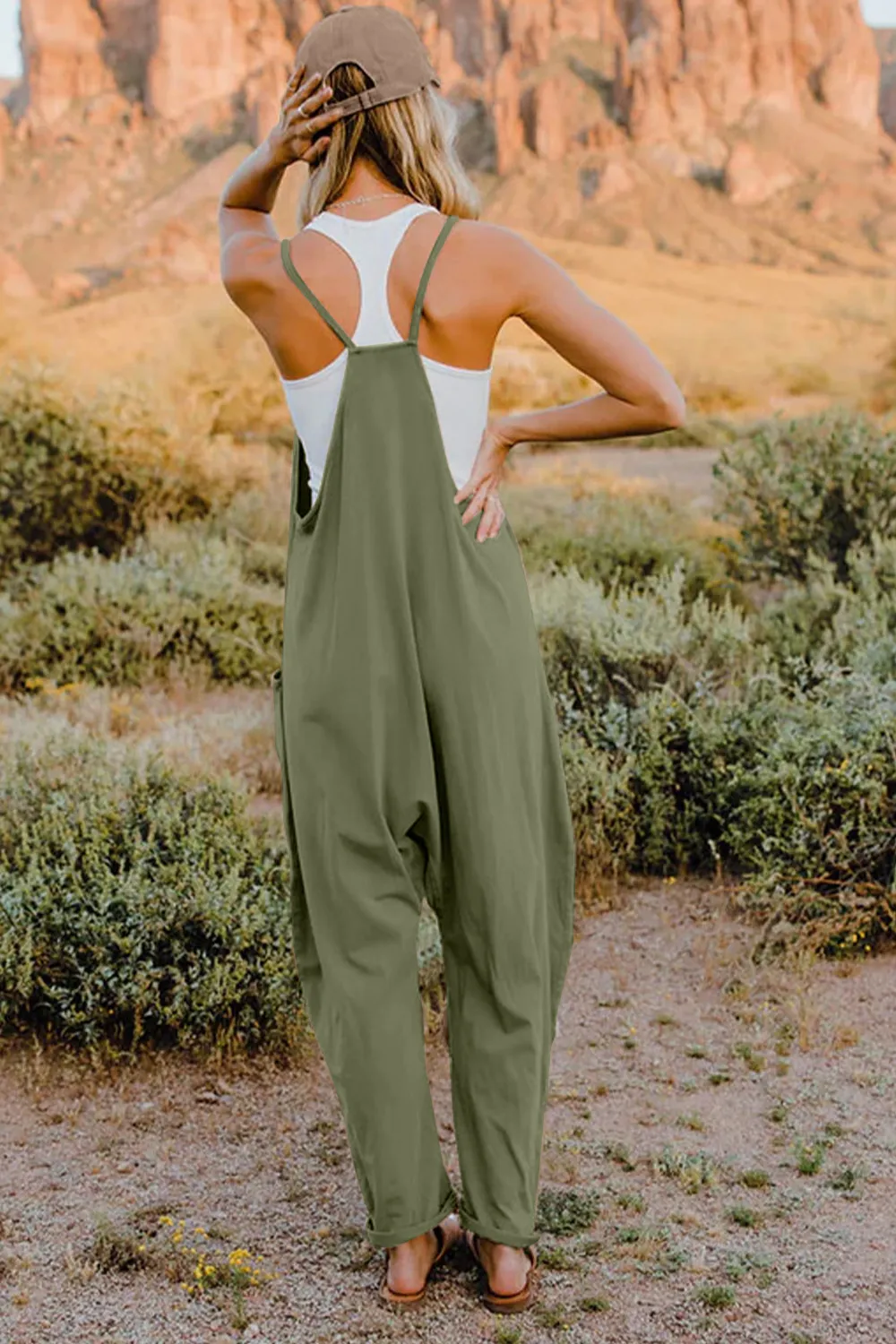 Full Size V-Neck Sleeveless Jumpsuit with Pockets, image 28