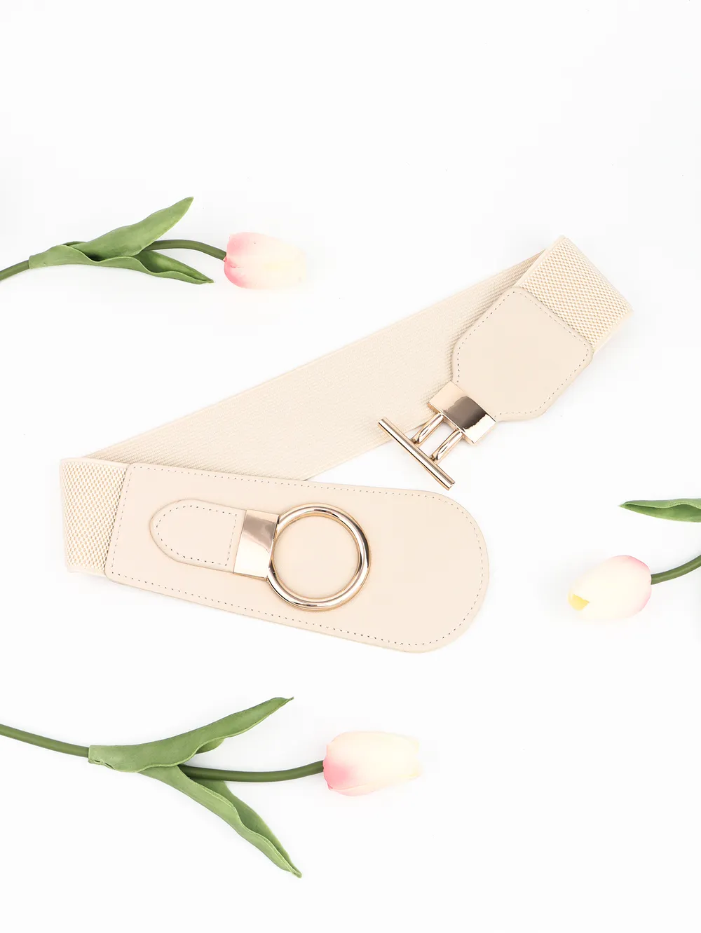 PU Elastic Wide Belt with Alloy Buckle, image 27