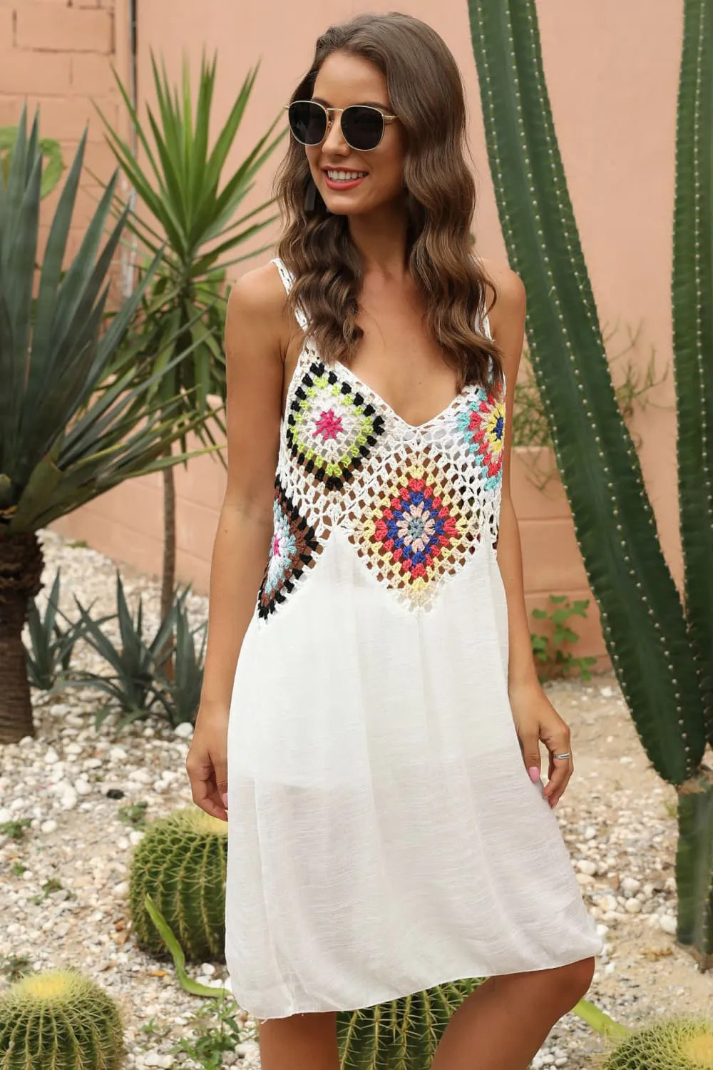 Openwork Sleeveless Embroidery Dress, image 4