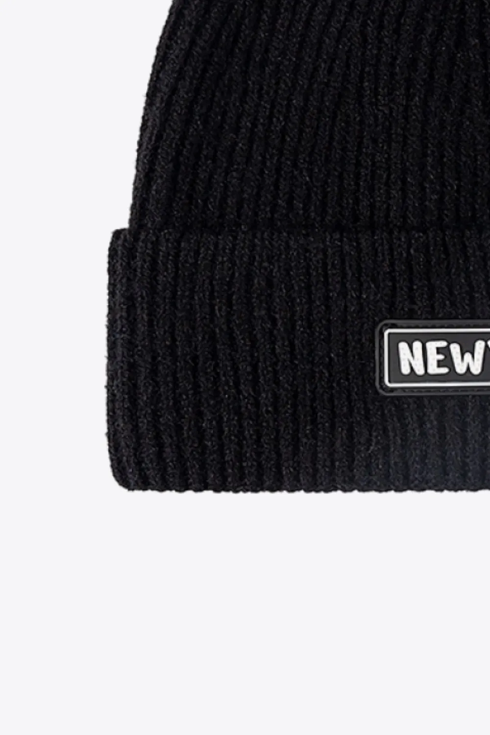 NEWYORK Patch Rib-Knit Cuffed Beanie, image 14