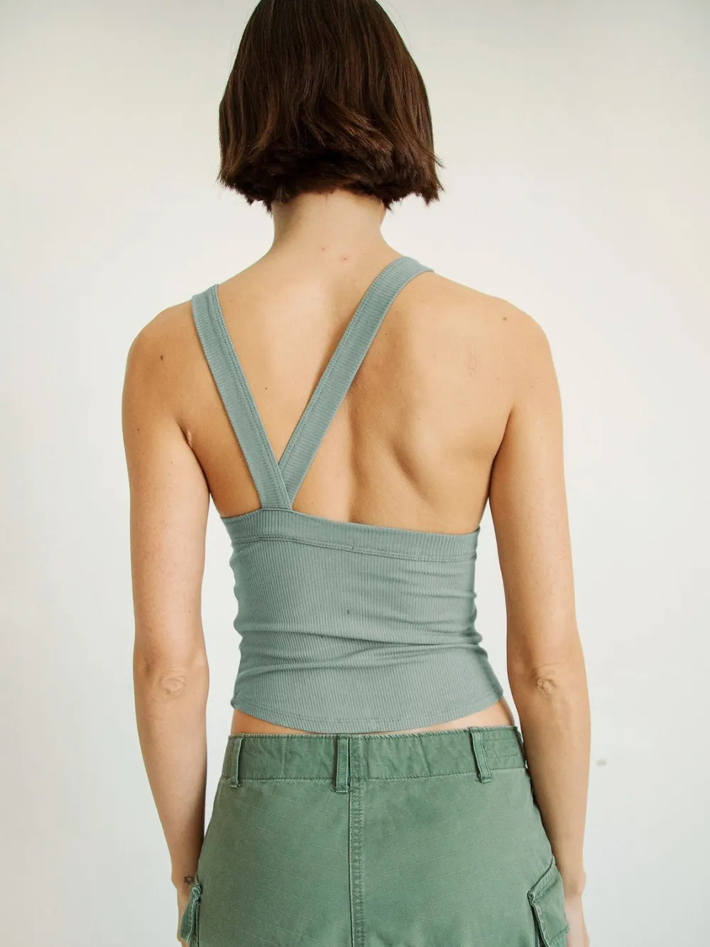 Halter Neck Ribbed Cropped Top, image 25
