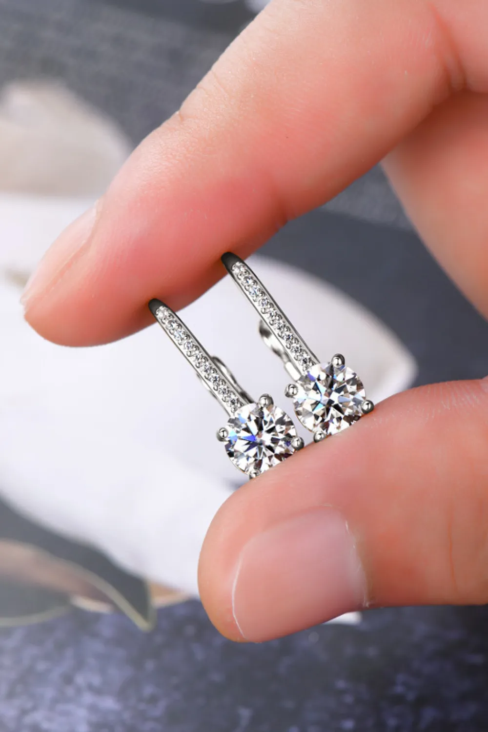 2 Carat Moissanite 925 Sterling Silver Earrings, image 8