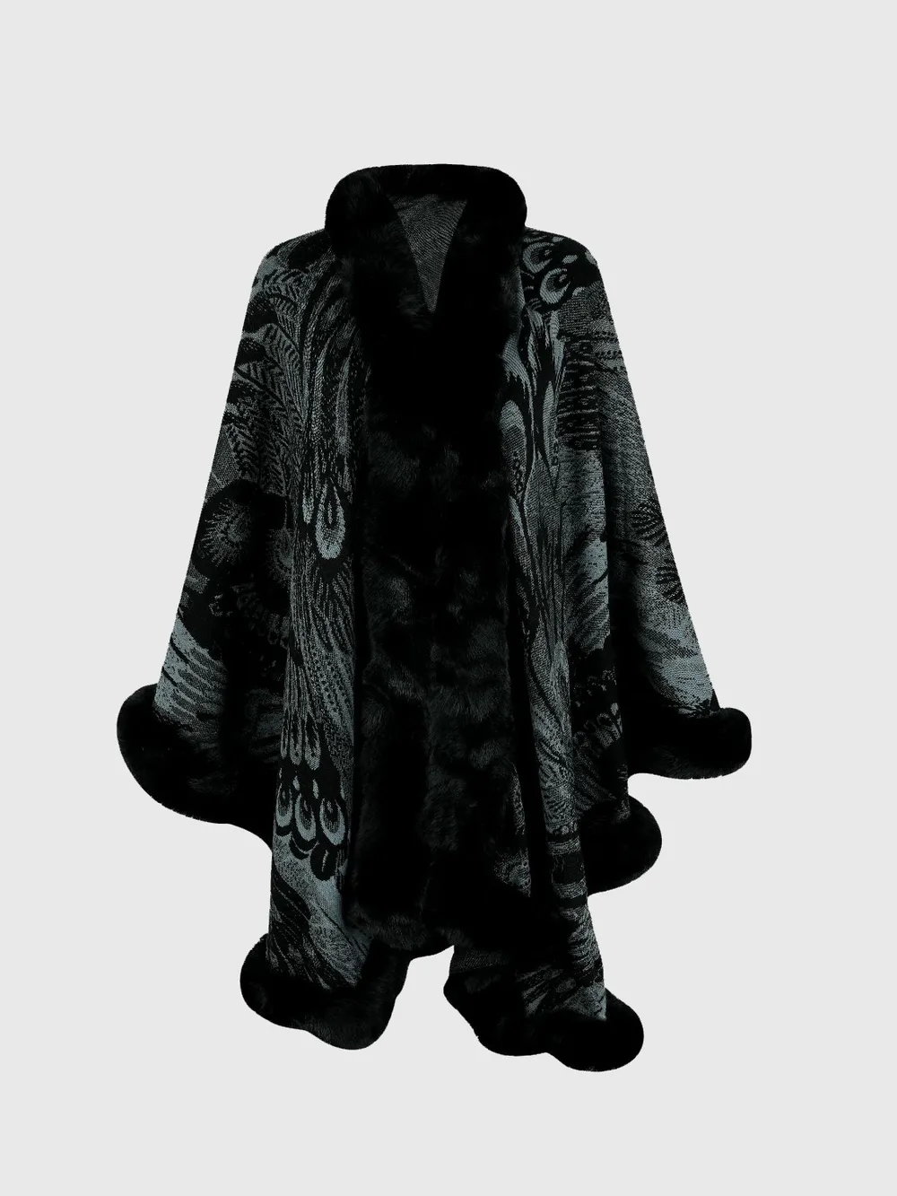 Printed Open Front Poncho, image 6