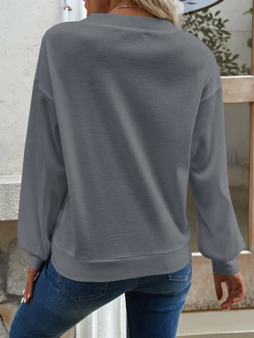 V-Neck Dropped Shoulder Blouse, image 16