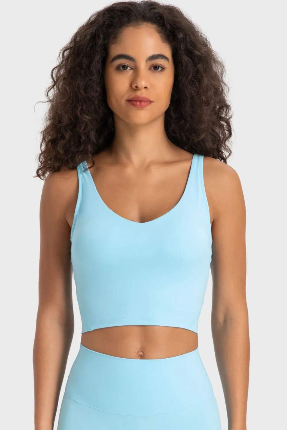 Deep V-Neck Crop Sports Bra, image 30