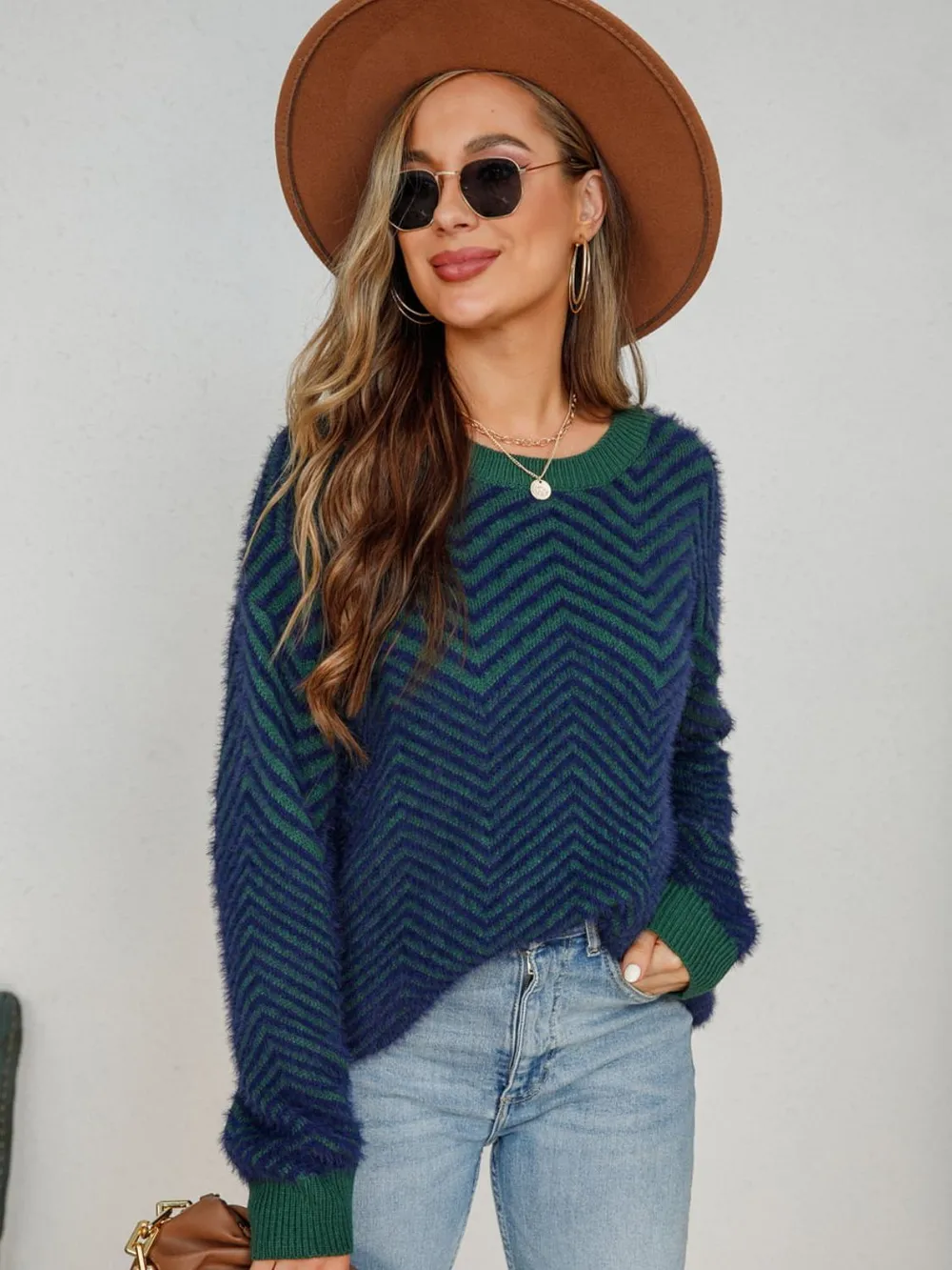 Round Neck Long Sleeve Sweater, image 3