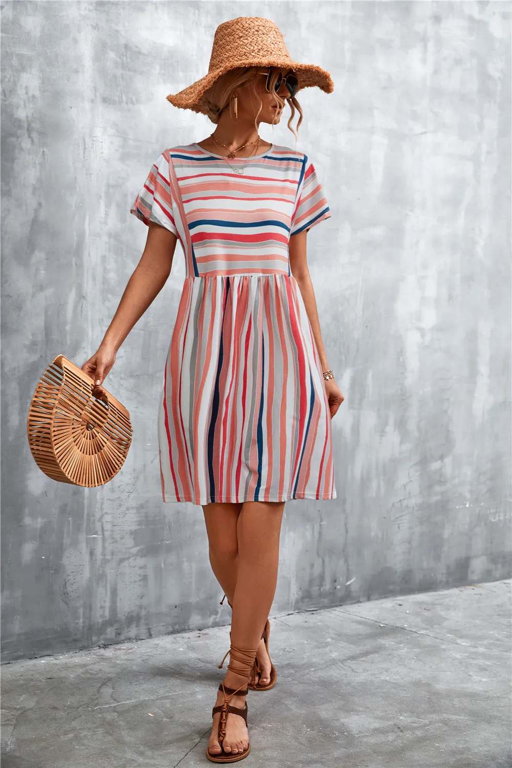 Striped Round Neck Dress, image 17