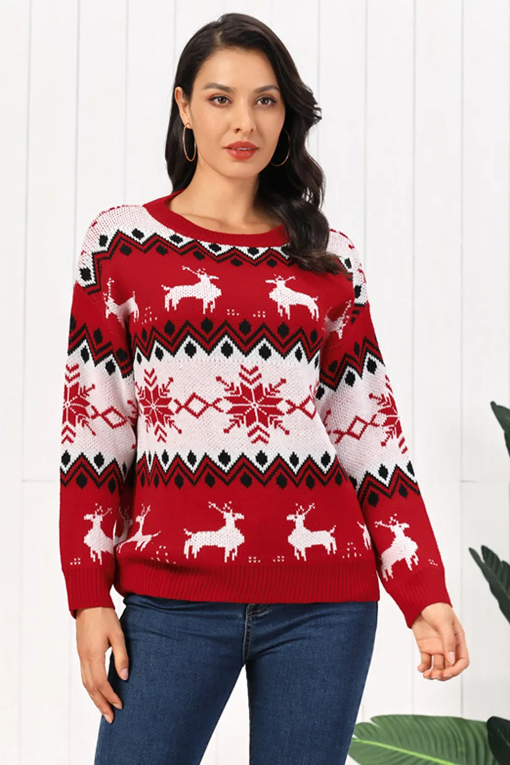 Reindeer Round Neck Sweater, image 3