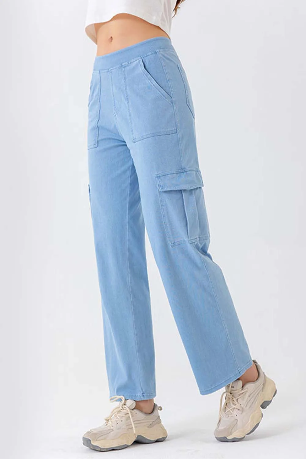 Buttoned Pocketed Long Jeans, image 7