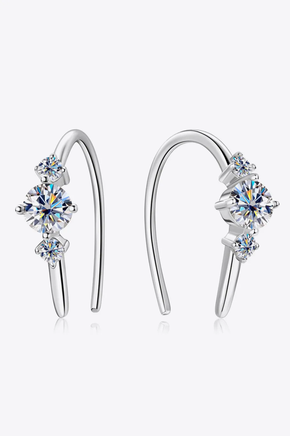 Moissanite 925 Sterling Silver Earrings, image 7