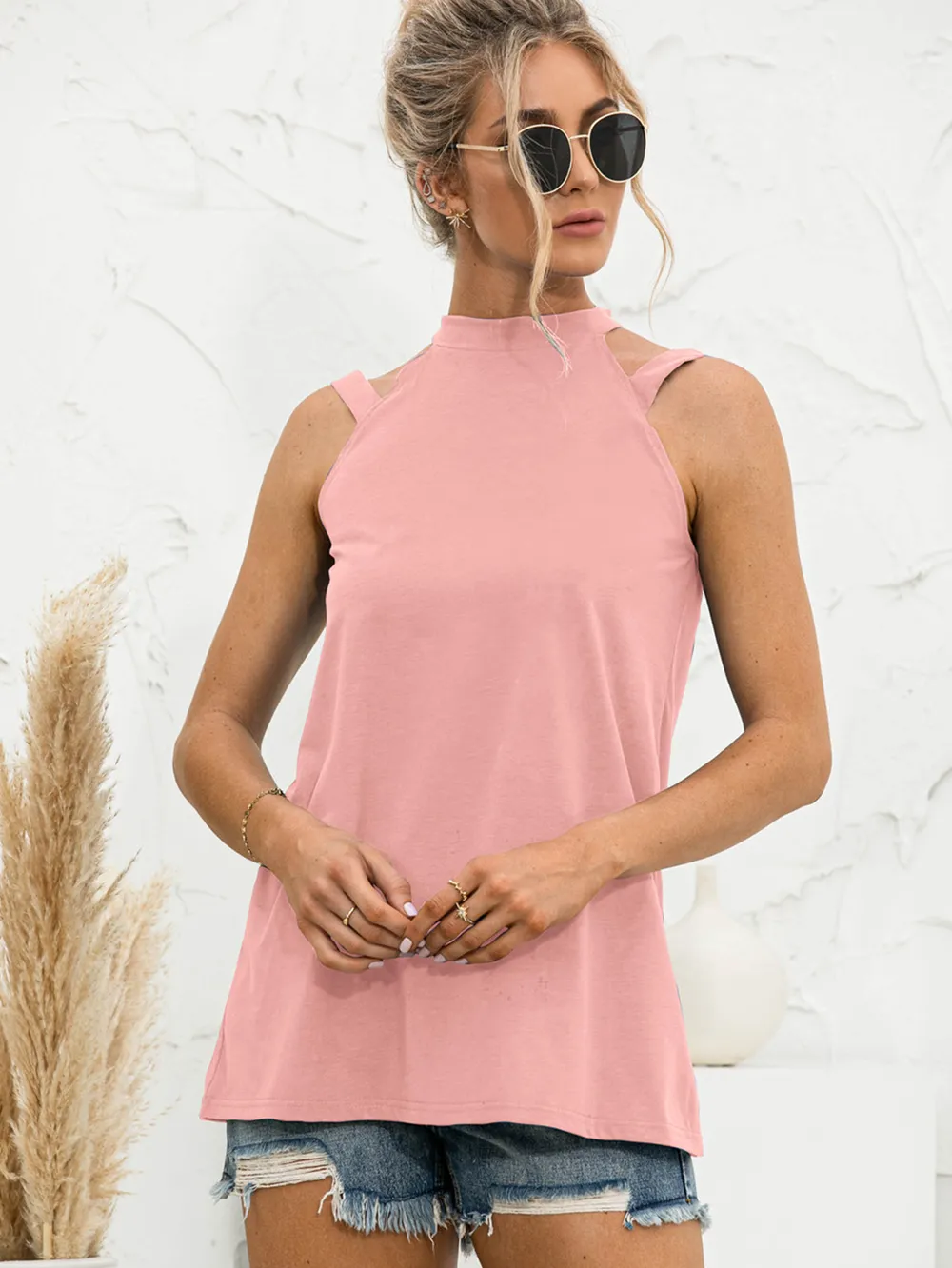 Cutout Mock Neck Tank, image 12