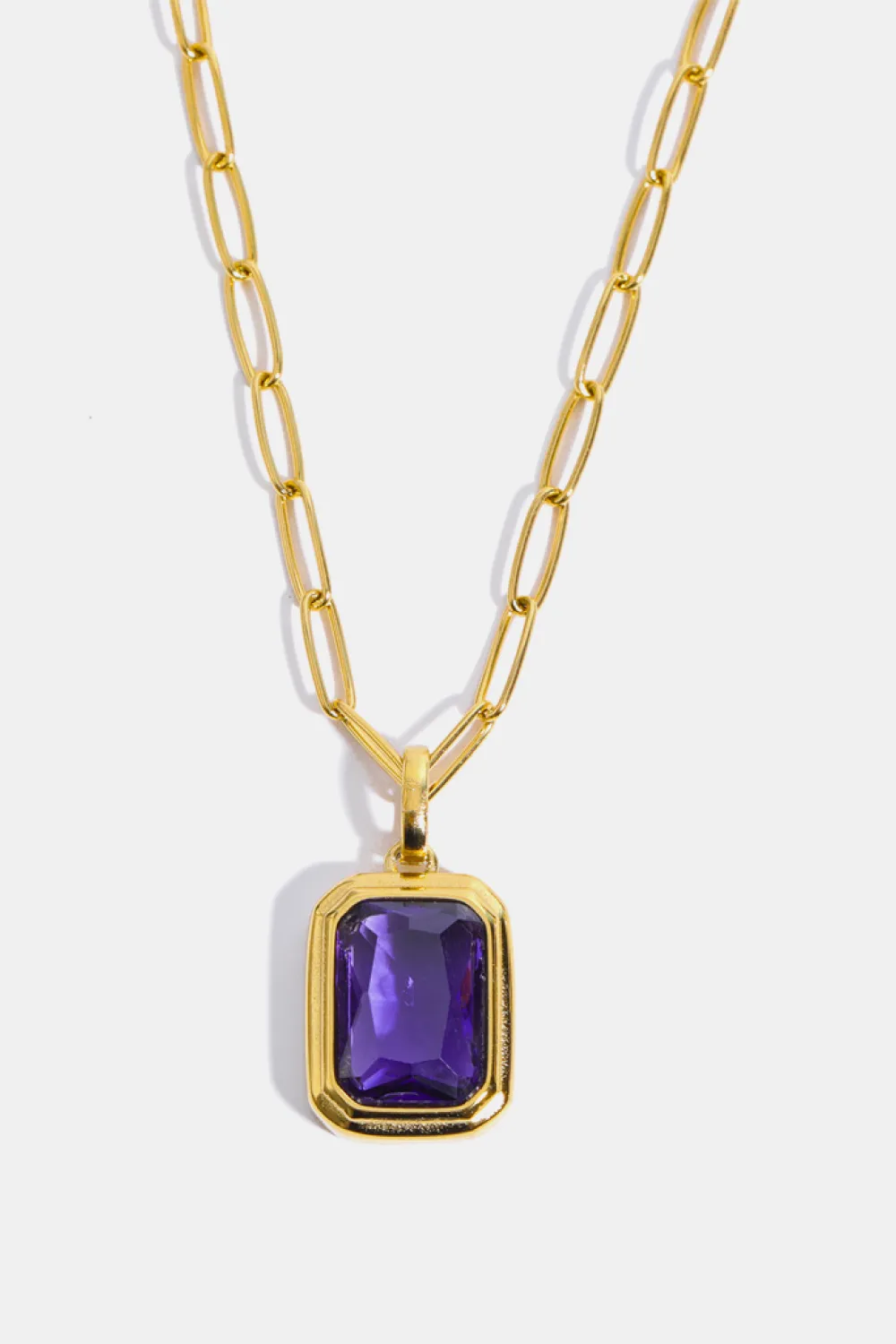 Zircon 18K Gold-Plated Geometrical Shape Pendant Necklace, image 13