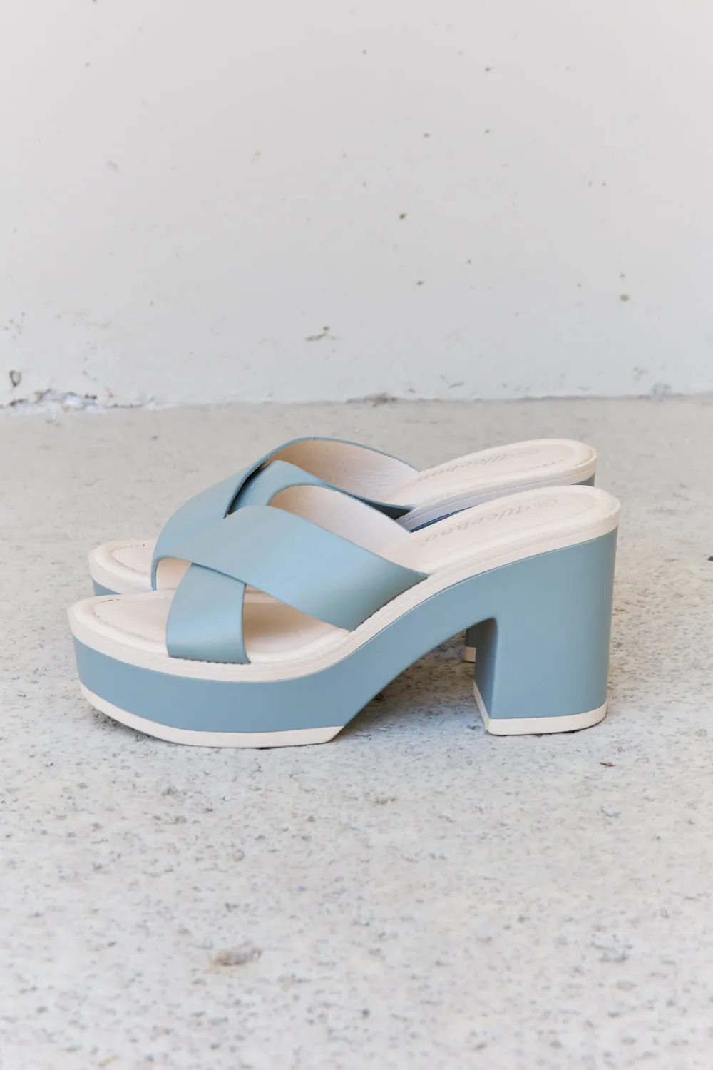 Cherish The Moments Contrast Platform Sandals in Misty Blue, image 5