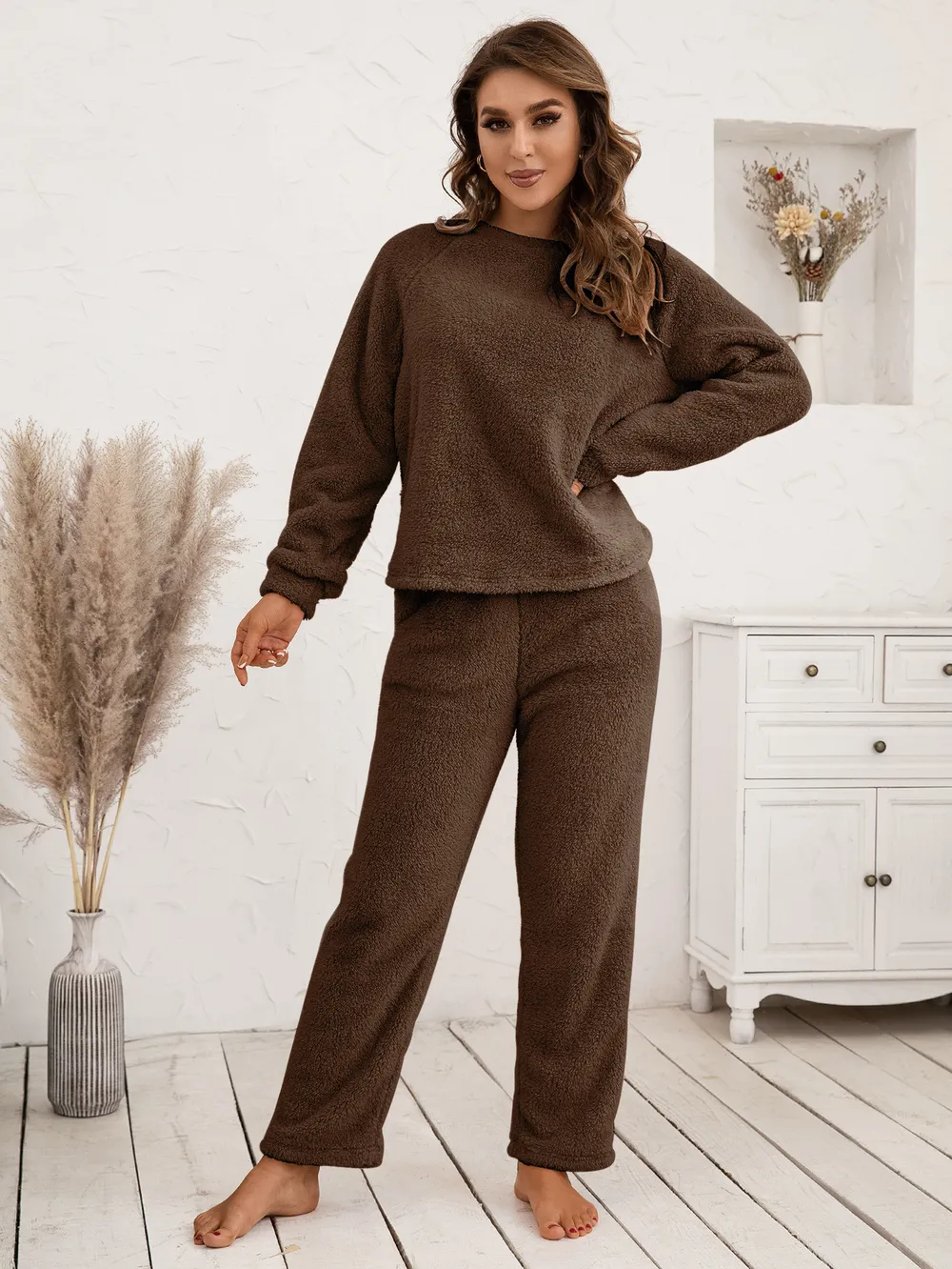 Teddy Long Sleeve Top and Pants Lounge Set, image 24