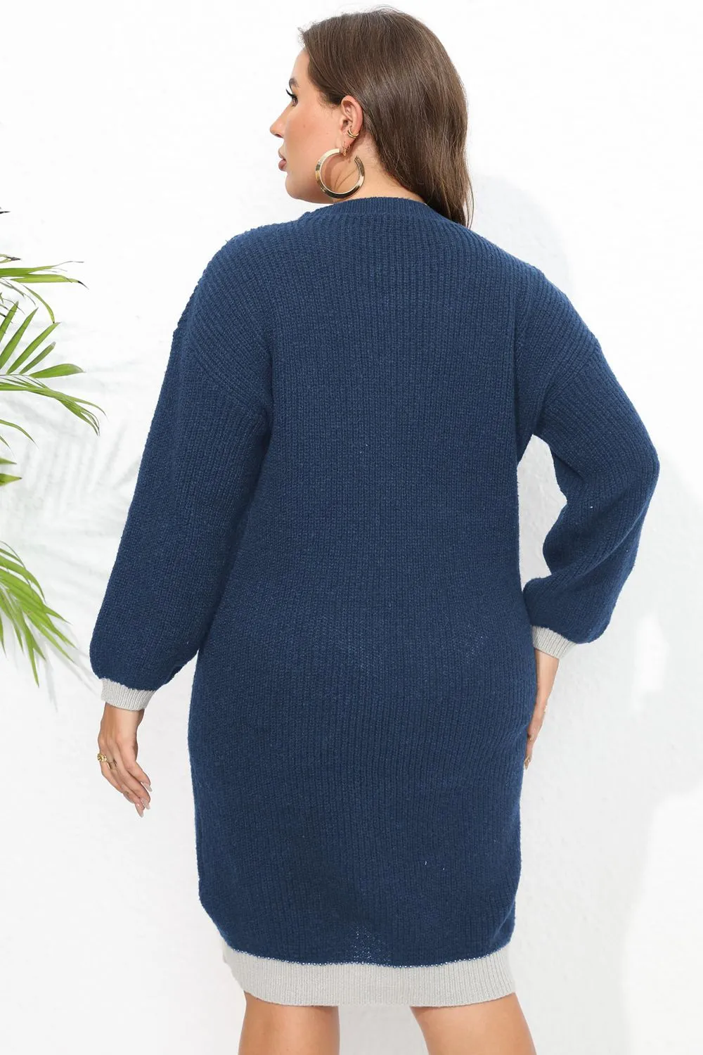 Plus Size Long Sleeve Sweater Dress, image 7