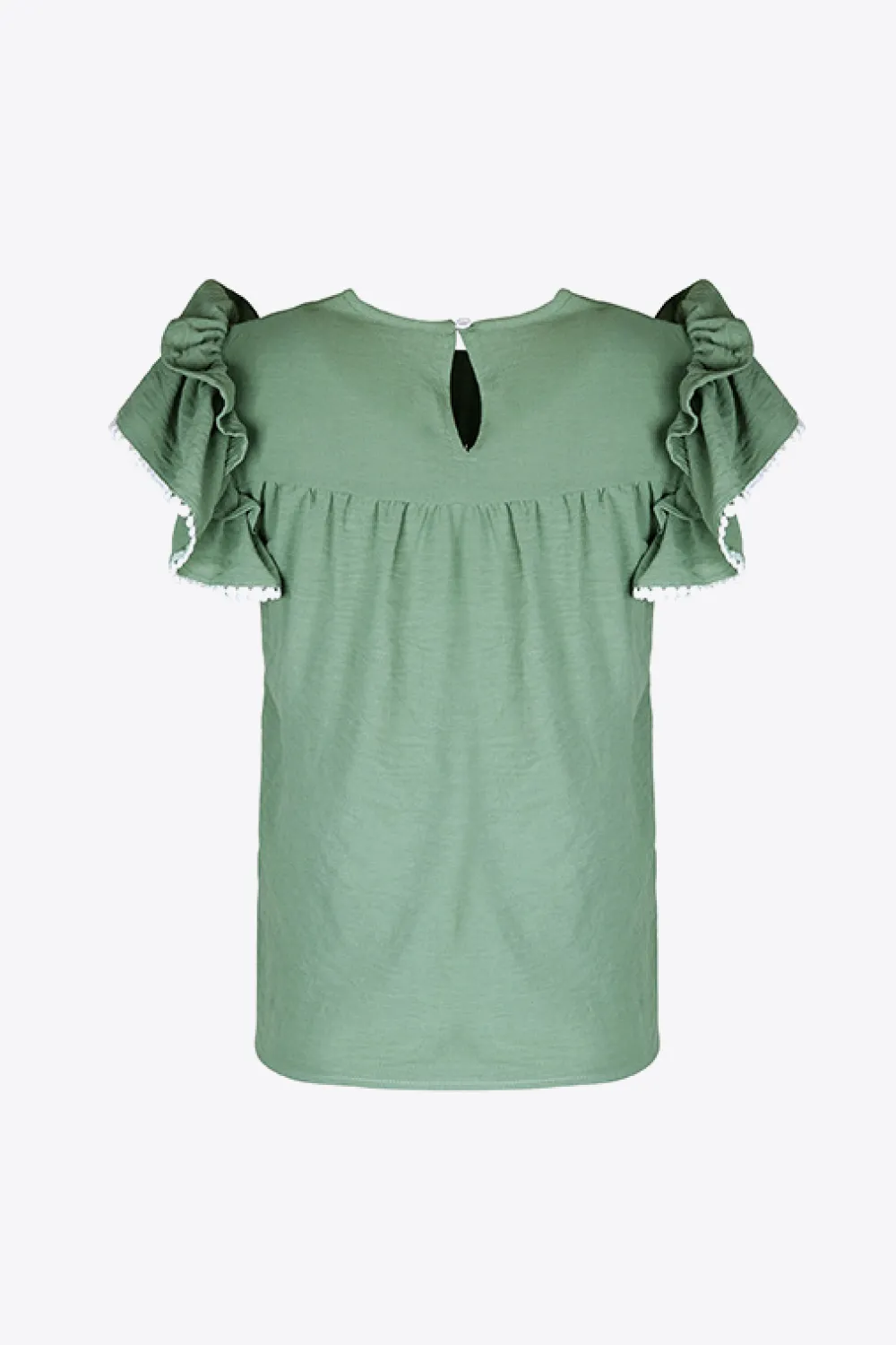 Pleated Detail Flutter Sleeve Blouse, image 5