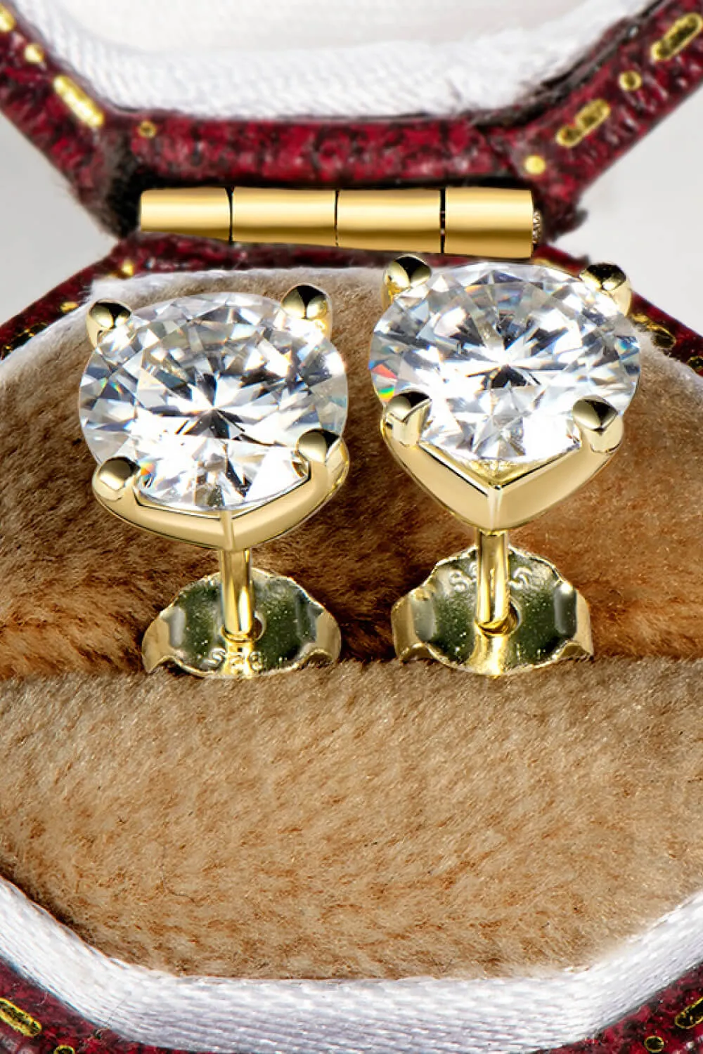 925 Sterling Silver 1 Carat Moissanite 4-Prong Stud Earrings, image 6