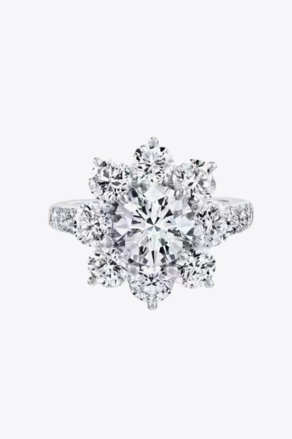 1 Carat Moissanite Flower Ring, image 5