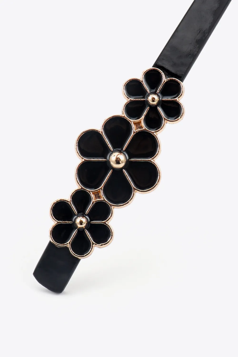 Flower Decor Skinny PU Belt, image 14
