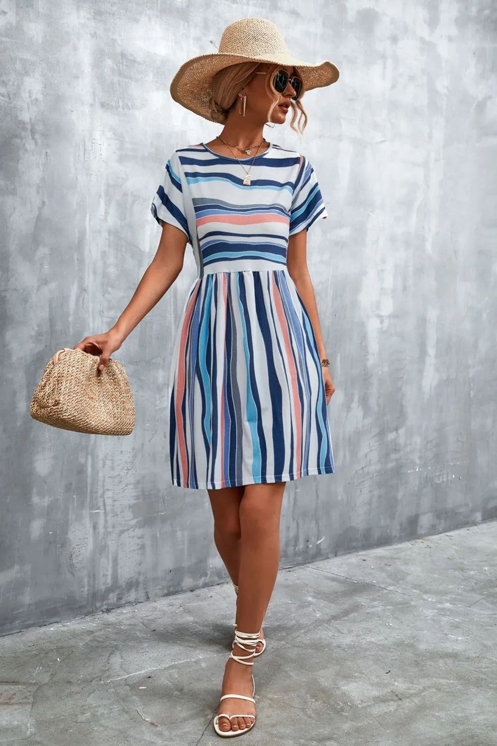 Striped Round Neck Dress, image 18