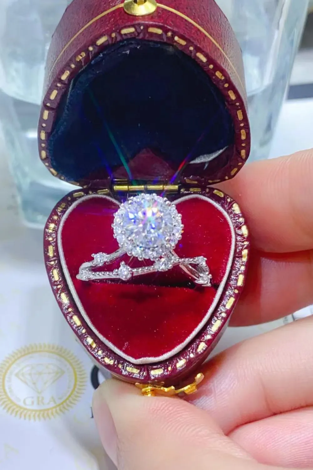 1 Carat Moissanite Platinum-Plated Ring, image 6